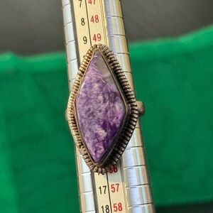 Sterling Silver Purple Stone Ring Size 6.5